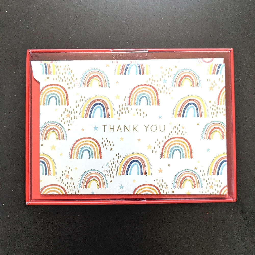 Last chance! LADY JAYNE 12 Mini Rainbow Thank You Cards